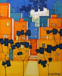 Salman Farooqi, 24 x 30 Inch, Acrylic on Canvas, Cityscape Painting, AC-SF-284